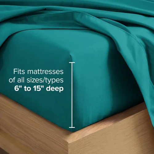 Vista 17 de Bare Home Sheet Set 1800 Ultra-Soft with 2 Pillowcases (Twin XL, Dark Blue)