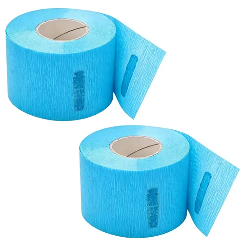 Vista 11 de 2 rollos de tiras de cuello de peluquero desechables flexibles y resistentes bandas de papel para el cuello, cinta de papel para peluquería Verde