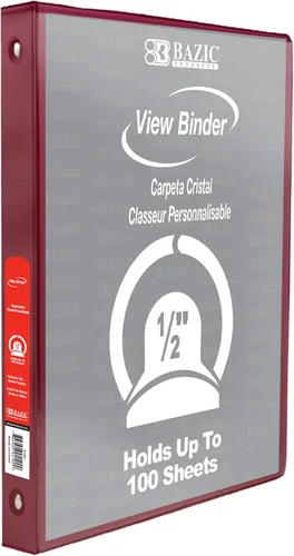 Vista 10 de BAZIC Products Carpeta organizadora de 3 anillas de 1/2 pulgada con vista económica, color negro, anillo redondo, capacidad para 100 hojas de papel