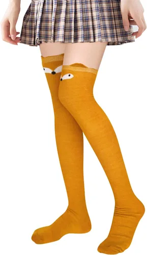 Vista 7 de Benefeet Sox Calcetines altos hasta el muslo para mujeres y niñas, novedosos calcetines largos de Halloween, regalos divertidos y coloridos por