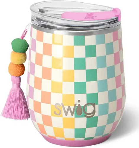 Vista 7 de Swig Life Vaso de vino de 12 onzas con tapa, acero inoxidable, apto para lavavajillas, portátil, triple aislamiento (todos los americanos)