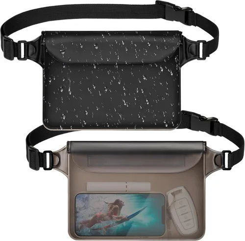 Vista 11 de F-color Riñonera impermeable – Cruise Essentials 2026 – Bolsa impermeable con correa ajustable en la cintura, bolsa seca enrollable con triple