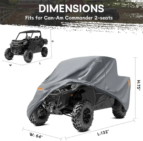 Vista 2 de Cubierta impermeable para UTV compatible con Polaris, cubierta para exterior de 6 capas con ventilaciones de aire, cremallera en la puerta