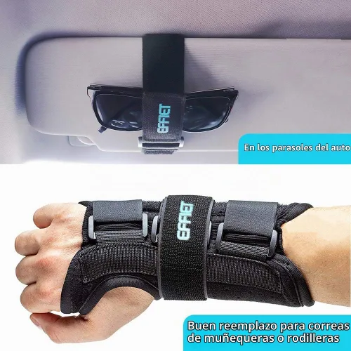 Vista 4 de Paquete de 3 correas elásticas de para visera de automóvil, correa de almacenamiento ajustable para extensión de cable de extensión