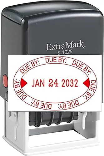 Vista 10 de ExtraMark S-1025 Sello de fecha de oficina autoentintado profesional con frase "aprobada" - Estilo O - Tinta de color negro