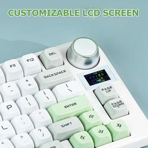 Vista 3 de EPOMAKER TH80-X - Teclado mecánico de junta, 75% de diseño, triple modo de intercambio en caliente, con batería de 4000 mAh, pantalla LCD