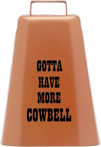 Vista 21 de Bevin Bells "Gotta Have More Cowbell" (X-Pequeño) Campana de Vaca de Kentucky con Color Cobre Hecha de Acero Fabricantes de Ruido Fuerte