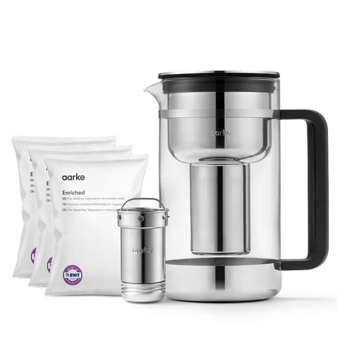 Vista 13 de Paquete de Purificador de Agua Aarke Regular 1.18L de Vidrio con Filtro de Acero, Libre de BPA, 4 Gránulos de Recarga Pura - Filtros Metales Pesados