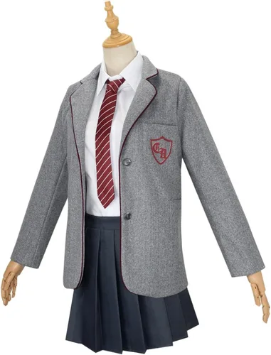 Vista 5 de Weixu Disfraz musical de Matilda de la película para mujer, disfraz de uniforme escolar con corbata, traje de fiesta de Halloween