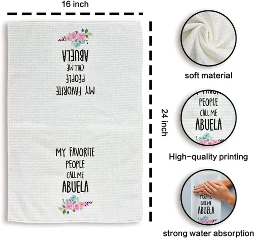 Vista 7 de Toallas de cocina Tzhim para regalos de abuela, toallas de mano para el día de la madre de las abuelas, regalos para abuelas, toallas de cocina y té