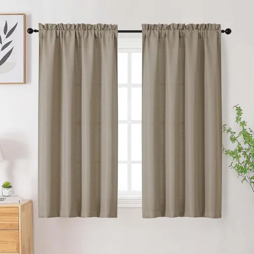 Vista 71 de Cortinas de lino para dormitorio y sala de estar de 96 pulgadas de largo, juego de 2 paneles, con bolsillo para cortinero, filtrado de luz, textura