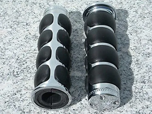 Vista 2 de Empuñaduras cromadas i5 compatibles con Honda Kawasaki Suzuki Yamaha Cruisers