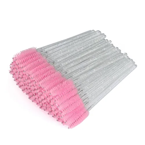 Vista 17 de G2PLUS 300 unidades de brochas desechables para rímel, kit de maquillaje con cepillo de pestañas de cristal, varillas ajustables para extensiones