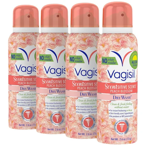 Vista 7 de Vagisil Scentsitive Scents - Desodorante en aerosol de lavado en seco femenino para mujer, probado por ginecólogos, sin parabenos, jazmín blanco