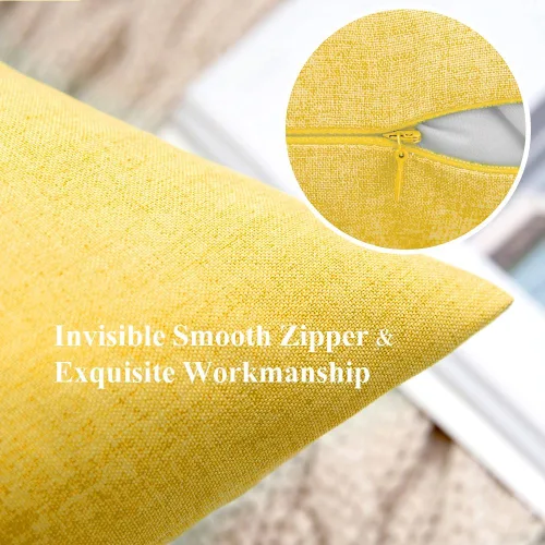 Vista 96 de MIULEE Paquete de 2 fundas decorativas para almohadas de exterior, sólidas, impermeables, de lino sintético, estilo granja de jardín, fundas de Óxido