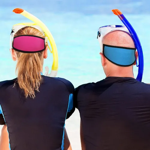 Vista 6 de Skylety 2 piezas de correa para máscara de buceo y natación con cierre de gancho y bucle, protector de cabello para máscaras de buceo y esnórquel