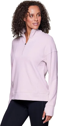 Vista 3 de RBX Active 12 Zip Pullover Para Mujer Suave Ligero Cremallera Cuello Mock Top Running Top