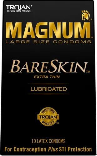 Vista 10 de Trojan Magnum Bareskin - Condones de tamaño grande, 10