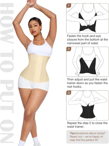 Vista 5 de Entrenador de cintura para mujer, corsé de látex para cintura