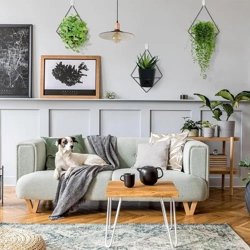 Vista 7 de Koalaime 3 juegos de macetas de pared para plantas de interior, macetas colgantes geométricas para plantas de interior, macetas de riego automático