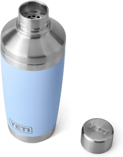 Vista 7 de YETI Rambler - Coctelera de acero inoxidable con aislamiento al vacío, 20 onzas, azul cielo grande