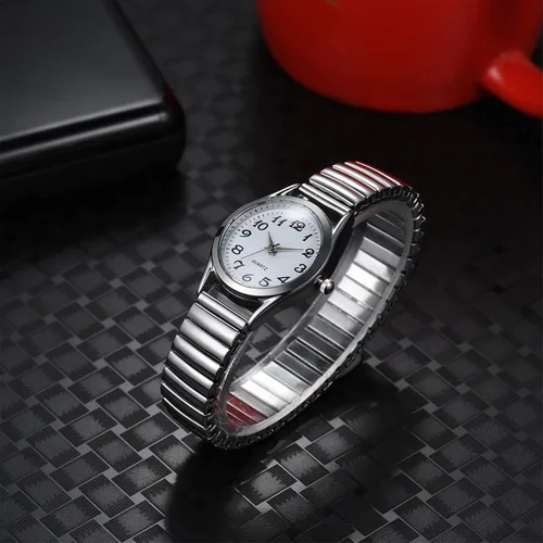 Vista 3 de Lancardo Reloj de pulsera con correa elástica para hombres y mujeres fácil de leer con esfera de números grandes reloj de correa elástica