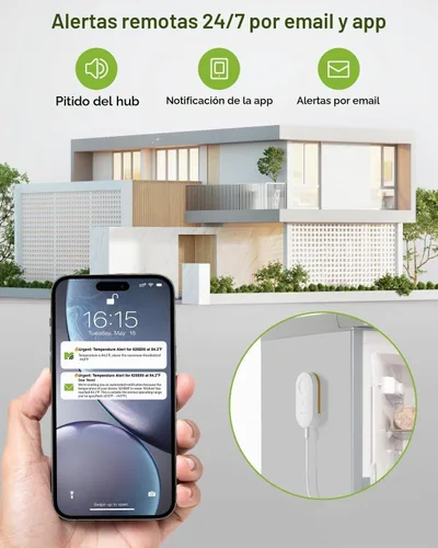 Vista 5 de MOCREO Termómetro para congelador y refrigerador, alertas de aplicaciones
