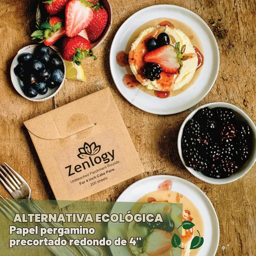 Vista 2 de Zenlogy Rondas de papel pergamino de 4 pulgadas, 200 hojas, sin blanquear