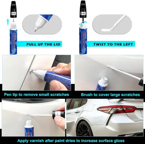 Vista 5 de Pintura de retoque para automóviles, pintura de retoque automotriz 2 en 1, reparación de arañazos de pintura de automóvil, fijación rápida precisa