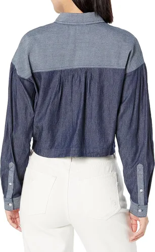 Vista 2 de Tommy Hilfiger Camisa corta de manga larga de cambray con botones para mujer