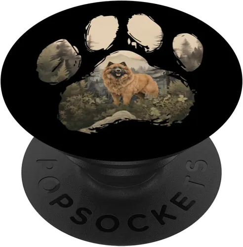 Vista 6 de Chow Chow Mountain Paw Design Dog Mom Dad PopSockets MagSafe PopGrip for iPhone