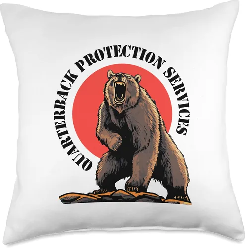 Vista 4 de Bear 3-Point Stance QB Protection Services Offensive Lineman Throw Pillow