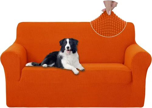 Vista 66 de U-NICE HOME Funda para sofá biplaza elástica, cubierta para sofá, funda para sillón, protector de muebles para sofá con 2 cojines, funda para sofá