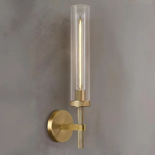Vista 11 de Apliques de pared modernos en negro con cableado integrado, aplique de pared de 21'' con textura estriada para baño, aplique de pared