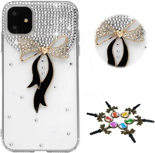 Vista 22 de Sparkle - Funda para teléfono compatible con Samsung Galaxy Z Flip 2 5G - Elegante - Funda 3D hecha a mano con diseño de diamantes de imitación