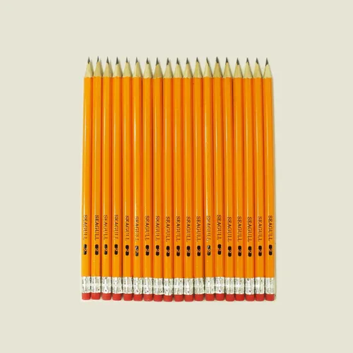 Vista 4 de Seagull 600 lápices HB preafilados #2 con borradores Lápices de grafito amarillo a granel, suministros para profesores de escuela, escritura