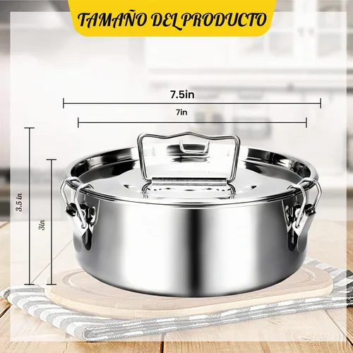 Vista 3 de Maxcheck Paquete de 3 moldes de flan con tapa, sartén de acero inoxidable de 1.5 cuartos de galón, compatible con olla de 6 cuartos de galón