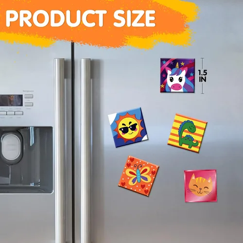Vista 8 de JOYIN Kit de 12 pinturas de roca y 24 mini azulejos magnéticos, arte y manualidades para niños, suministros de arte con varias pinturas, kits