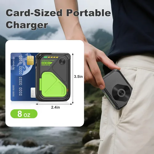 Vista 7 de SEANCHEER Cargador portátil P05, banco de energía magnético, pequeño banco de energía inalámbrico, paquete de batería de 10000 mAh esenciales