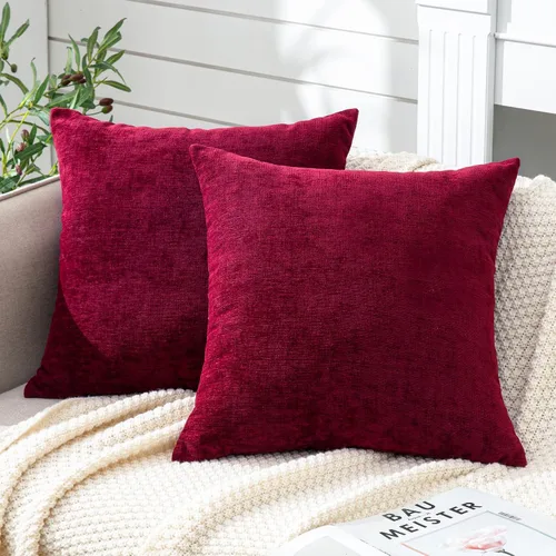 Vista 32 de GAWAMAY - Juego de 2 fundas de almohada decorativas cuadradas de 16 x 16 pulgadas, fundas de almohada de felpilla súper suaves estilo granja