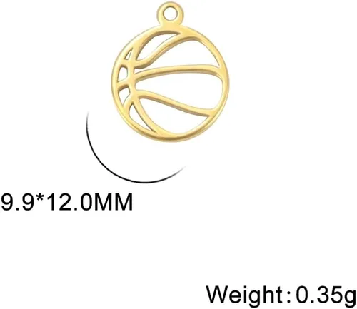 Vista 2 de kkjoy 5 dijes de bola deportiva de acero inoxidable para hacer joyas y manualidades, varios dijes, suministros de manualidades, accesorios