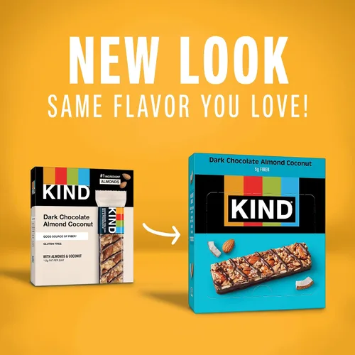 Vista 7 de KIND - Barras de nueces, chocolate oscuro, almendras y coco, de 1.4 onzas, libres de gluten, con bajo índice glucémico, 0.11 onzas de proteína, 60