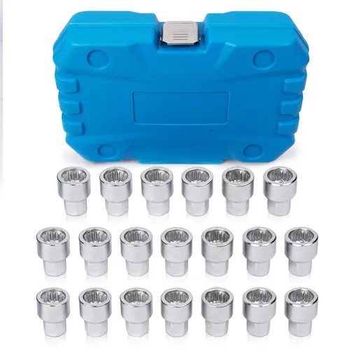 Vista 7 de BELEY Kit de llave de tuerca de bloqueo de rueda 20PCS para Porsche VW Touareg Juego de herramientas antirrobo para quitar tuercas con removedor
