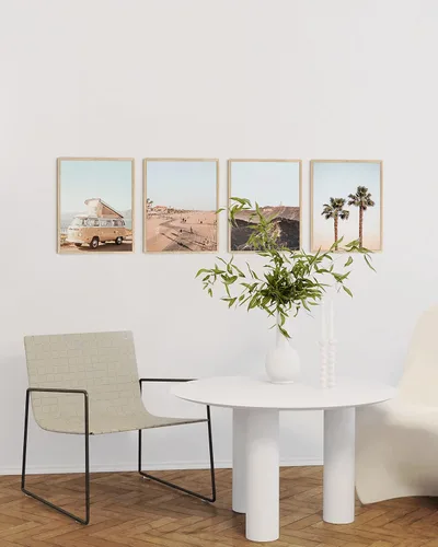 Vista 5 de HAUS AND HUES Decoración de playa e impresiones artísticas – Juego de 4 arte de pared costero, carteles náuticos de playa para el hogar, baño o Beige