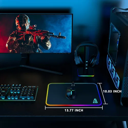 Vista 6 de Gaming Mouse Pad Micro Texture Surface Anti-Slip Rubber Base Waterproof Mouse Pad Laptop Gaming 13.77X 10.03 X 0.19Inch