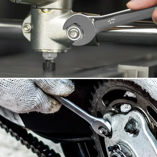 Vista 7 de MAXPOWER - Llave combinada de 1 pulgada, llaves de grado industrial con extremo de caja de 12 puntos, acero al cromo vanadio duradero con diseño