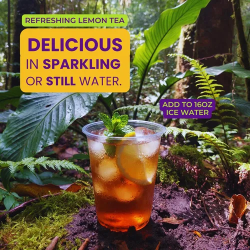 Vista 4 de purple tree Paquetes de energía orgánica – Cero azúcar, 80 mg de cafeína natural de yerba mate y guaraná, con vitaminas B12 para una energía suave