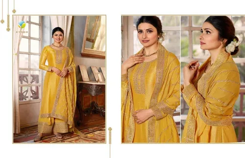 Vista 5 de stylishfashion Bordado trabajado Salwar Kameez Plazzo con vestido Dupatta listo para usar para mujer, trajes de desmalezado
