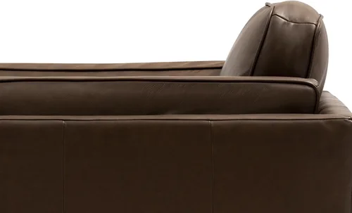 Vista 6 de Valencia Artisan - Silla decorativa de cuero completo de 41.5 pulgadas, piel de napa italiana pura, acento de madera maciza, máxima comodidad