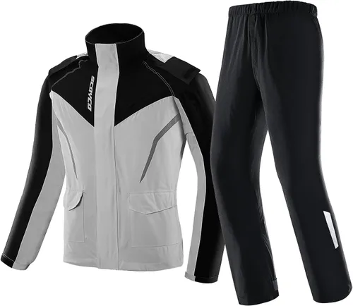 Vista 12 de Scoyco Chaquetas impermeables para hombre, chaqueta impermeable ligera para exteriores con capucha